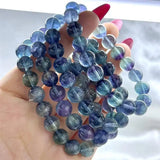 DAIIIBABYYY  -  Natural Sea Blue Fluorite Bracelet Handmade Women Healing Gemstone Crystal Strand Lovers Girlfriend Jewelry 1PCS