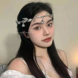 DAIIIBABYYY  -  Exotic Tassel Headwear Super Fairy Rhinestone Eyebrows Drop Headband Headband New Bridal Wedding Hair Accessories Lolita Female