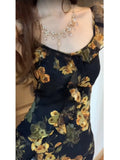 Daiiibabyyy  Floral Print Maxi Dress Women's Summer Slimming Date Meeting Skirt High Waist A-Line Gown Casual Chic Ladylike Style Long Dress