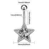 Daiiibabyyy  Y2K Jewelry Blue Crystal Star Navel Nail Sexy Aesthetic Fashion Punk Navel Ring Body Piercing Korean Cool Belly Button Rings