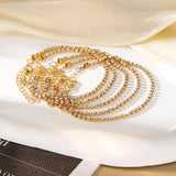 DAIIIBABYYY  -  5Pcs/Set Bohemian Full Rhinestone Bracelet for Women Men Luxury Shiny Zircon Adjustable Bracelet Party Female Jewelry