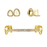 Daiiibabyyy  Explosive Personality Fashion Braces Hot Sale Zircon Hollow-Out Three Sets Of Halloween Personality Dental Ornaments