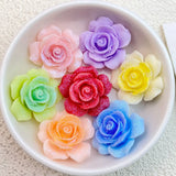 Daiiibabyyy 5Pcs New Cartoon Sparkling Roses Flatback Resin Cabochon Scrapbook Applique DIY Storage Box Phone Decoration Jewelry Accessory