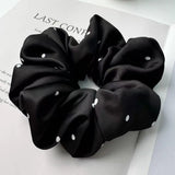 DAIIIBABYYY  -  Black and White Dot Hair Scrunchies for Girls and Women