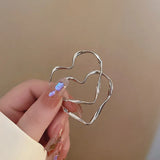 Daiiibabyyy  New Trendy Silver Color Big Circle Hoop Earrings for Women Exaggerated Metal Geometric Smooth Round Earrings Jewelry Gift