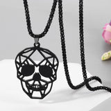 DAIIIBABYYY  -  Black Skull Head Pendant Necklace Gothic Punk Style Jewelry Skull Hollow Necklace Fashion Party Accessories for Men Women Gifts