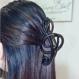 Daiiibabyyy  Retro Musical Note Large Hair Claw Clips Simple Fashion Coffee Color Korean Hairpin Headwear Accessories for Women Girls