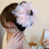 DAIIIBABYYY  -  Sweety Bohemia Hair Claw For Women Rhinestones Butterfly Flower Tassel Shark Gripper Summer Fairy Gauze Flower Hair Clip Hairpin