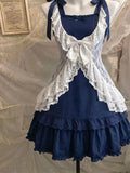 Daiiibabyyy  New Vintage Elegant Fashion 3 Piece Set Women Chic Lace Cardigan + Cute Bow Tops + Mini Skirts Japanese Y2k High Street Outfits