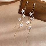 Daiiibabyyy  Elegant Purple Glass Butterfly Long Tassel Earrings for Women Delicate Rhinestone Crystal Insect Earrings Luxury Party Jewelry