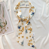 DAIIIBABYYY  -  New Design Women Long Scarf Faux Silk Printing Hair Hand Girls Fashion Handkerchief Shawl Wraps Female Ribbon Scarves Neck Tie