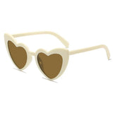 Daiiibabyyy  New Love Women's Sunglasses Fashion Trend Big Face Look Thin Girl Cute Design Sense Peach Heart Sunglasses