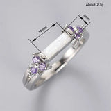 Daiiibabyyy  Huitan Women Ring Imitation Opal Versatile Wedding Party Thin Accessories Inlaid Shiny Purple CZ Elegant Low-key Daily Jewelry