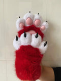 Daiiibabyyy  New Kawaii Animal Paw Gloves, Plush Cosplay Claw Mittens with Movable Nails for Anime Costume Party