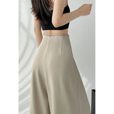 DAIIIBABYYY  -  Streetwear Wide Leg Pants Women Korean Black High Waist Suit Pants Summer Fashion Elegant Lace Up Straight Trousers New