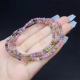 DAIIIBABYYY  -  3MM Natural Tourmaline Triple Circle Bracelet Women Healing Gemstone Crystal Strand Lovers Jewelry Gift 1PCS