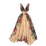 DAIIIBABYYY  -  Runway Floral Print Midi Long Dress Summer Women Sleeveless Vest Tank Chiffon Dresses Ladies
