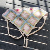 Daiiibabyyy  New Travel Photo Spring New Seaside Atmosphere Hook Flower Triangular Headscarf Women's Pastoral Style Flower Headband