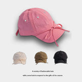 DAIIIBABYYY  -  Summer Korean Bow Fast Dry Breathable Baseball Cap Female Thin Cute Against Ultraviolet Light Casual Trend Cap Sun Hat Women