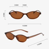 DAIIIBABYYY  -  Retro Oval Frame Sunglasses Fashion Personalized Trendy Small Frame Sunglasses Punk Cat Eyes Sunshade Sun Protection Glasses