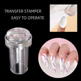 Jelly Silicone Head Nail Stamp Set with Scraper French Nail Art Template DIY Polish Gel Design Print Stamping Manicure Tools