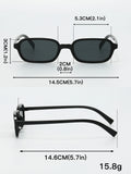 Daiiibabyyy  4Pcs/6Pcs Retro Fashion Rectangular & Oval Small Frame Sunglasses Set, Cool/Gentle, Versatile for Daily Wear and Commuting