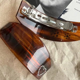 Daiiibabyyy  French Retro Amber Light Luxury Heart-shaped Hair Clip High-end Feeling Vinegar Clip Sweet Cool Style Hair Accessory
