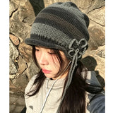Daiiibabyyy  Crochet Knitted Ear Protection Hats For Women Winter Warm Beanies Caps Unisex Outdoor Ski Ear Protection Caps Ladies Cold Hat