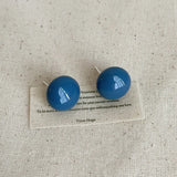 Daiiibabyyy  Women's Simple Colored Acrylic round Earrings Fashionable Jewelry Accessory