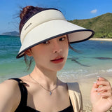 Daiiibabyyy Summer Sun Hats For Women Visor UV Protection Top Empty Caps Outdoor Beach Sports Tennis Golf Running Sunscreen Cap For Lady Hat