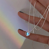 Daiiibabyyy  Korea Silver Color Acrylic Beads Pearl Strand Choker Necklaces for Women Pink Color Enamel Love Heart Pendant Necklace
