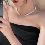 Daiiibabyyy  Retro double-layer pearl necklace light luxury literary niche design high-end sense pendant collarbone high-end neck chain