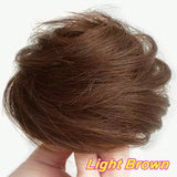 Daiiibabyyy  2PCS Messy Human Hair Bun Chignon With Elastic Rubber Band Stretchy 100% Human Hair Scrunchies Hair Bun Donut Elegant Ponytail