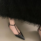 DAIIIBABYYY  -   2024 Red Spring New Women Sandal Fashion Pointed Toe Shallow Ladies Elegant Slingback Shoes Thin Low Heel Outdoor Dress Pumps