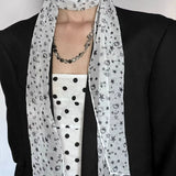 DAIIIBABYYY  -  Polka Dots Chiffon Transparent Breathable Sunscreen Shawl Female Summer Thin Long Beach Towel Sun Silk Scarf