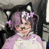 DAIIIBABYYY  -  Cosplay Harajuku Glasses Women Half Frames Eyewears Oval No Makeup Plain Eyeglasses Black Anime Spectacle Eye Decoration