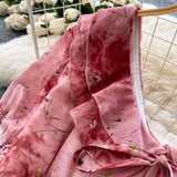 Daiiibabyyy  Woman Vintage Print Dress Doll Collar Bandage Fashion Elegant Vestidos Korean A-Line Puff Sleeve Dresses Vestidos De Mujer