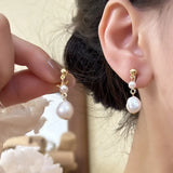 Daiiibabyyy  Irregular Baroque Pearl Drop Ear Clip For Women Wedding Birthday Party Temperament Jewelry Gifts for Mom Girls