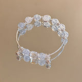 DAIIIBABYYY  -  Fashion Korean Sweet Crystal Beads Bracelet for Women Exquisite Feather Butterfly Tassel Charm Bracelet Girls Party Jewelry Gift