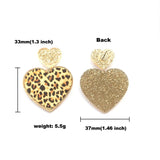 Daiiibabyyy  Y2K Jewelry Pink Leopard Earrings Korean Fashion Punk Cool Egirl Acrylic Dangle Earrings for Women 2000s Accessories Party