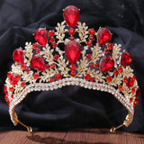 Daiiibabyyy  Luxury High Quality Royal Queen Wedding Crown for Women Large Crystal Banquet Veil Tiara Party Costume Hair Ornament