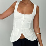 Daiiibabyyy  Women Elegant Vintage Tank Top Button Down Sleeveless Shirt Vest Square Neck Slim Fit Crop Tops Going Out Workwear