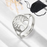 DAIIIBABYYY  -  Tree of Life Ring Stainless Steel Gold Color Adjustable Finger Rings Amuelt Jewelry Anniversary Gifts for Women