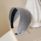 DAIIIBABYYY  -  New Soft Wide Knitting Cotton Hairbands for Women Girls Korean Neutral Solid Turban with Teeth Head Band Headwear Accessories