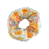Daiiibabyyy  1 Pcs Ladies' Hair Scrunchies Oil Painting Floral Lace Border Korean Sweet Artistic Elastic Hair Bands Elegant Hair Accessories