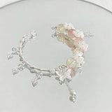 Daiiibabyyy  New Sakura Butterfly Glass Bracelet Women New Chinese Style Versatile Super Fairy Bracelet Niche Design