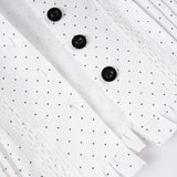 Daiiibabyyy  New Pure Desire Sexy Polka Dot Printed Bow Tie Button Down Shirt Casual Slimming Long Sleeved Top Women