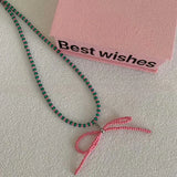 DAIIIBABYYY  -  Trendy Colorful Sweet Cool Y2k Bead Choker Necklace for Women Girls Fun Cute Beaded Necklace Party Jewelry Gift