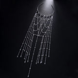 Daiiibabyyy  Fashion Bridal Tassel Headband Chain Women Hair Decoration Boho Wedding Hollow Mesh Pearl Headpiece Chain Dress Jewelry Gifts