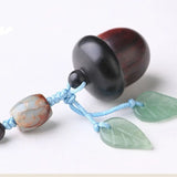 DAIIIBABYYY  -  Decoration Acorn Pendant Sandalwood Couple Sweater Chain Women Necklace Car Key Chain Chinese Style Key Ring Wooden Key Chain